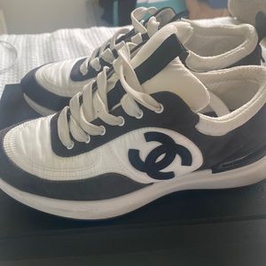 Chanel suede Calfskin & Nylon White and Grey Sneakers